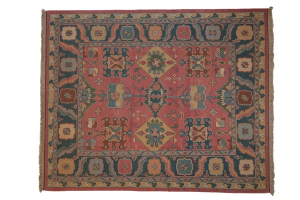 8x10 Vintage Tea Washed Indian Northwest Persian Soumac Design Carpet // ONH Item mc002059