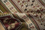 The soft drape of a vintage Melas rug highlighting its full pile and geometric patterns.