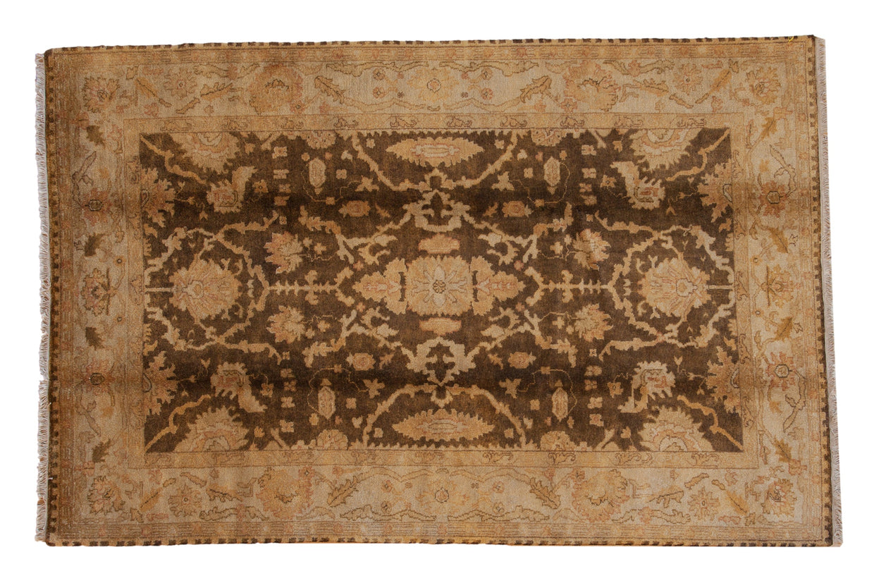 6x9.5 Gold Wash Indian Oushak Design Carpet // ONH Item mc002114