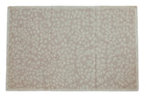 Contemporary Indian Soumac carpet, allover dancing leaf pattern in ivory, pale sand. 5'1
