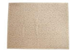 Contemporary Indian Soumac carpet, allover tone-on-tone playful leaf pattern in beige and ivory, 9' x 11'10