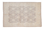 Hand-knotted Peshawar rug with ivory and silver geometric shield medallions, 3'11