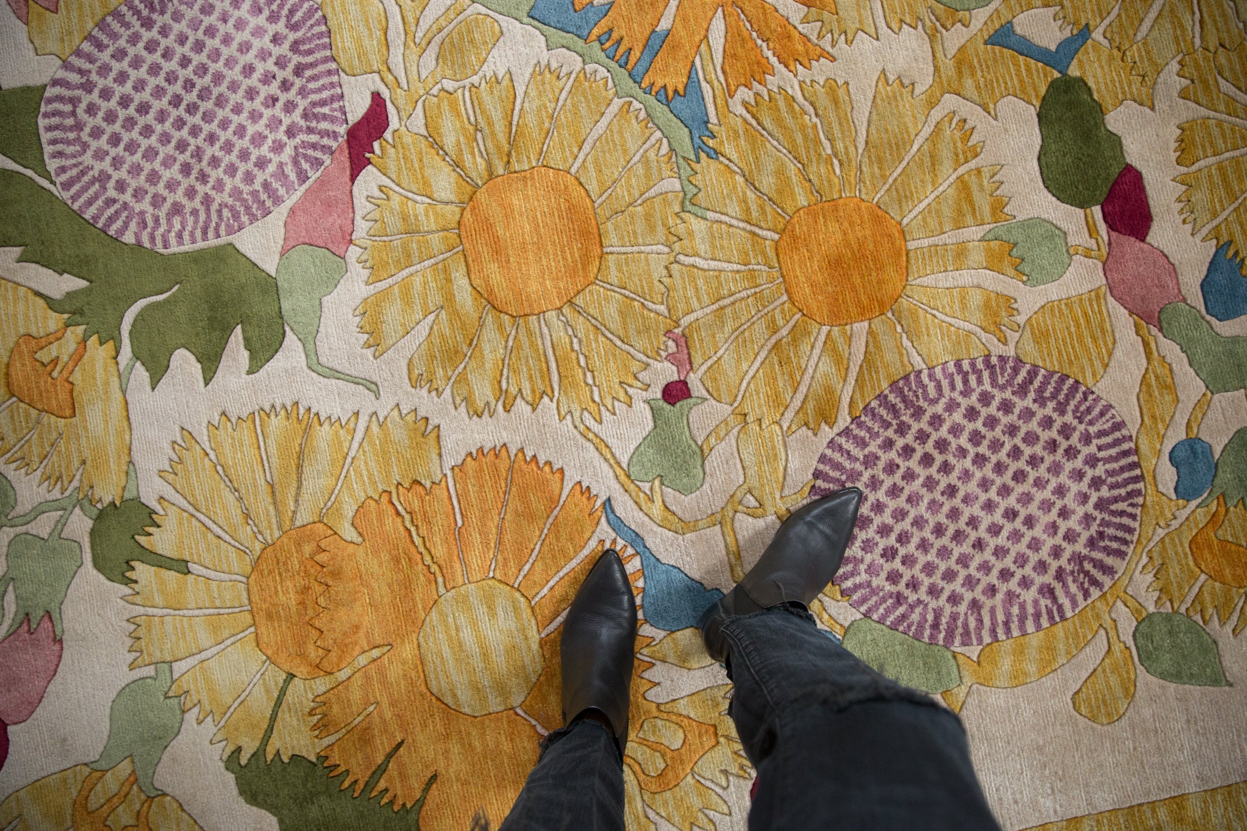 6x9 Vintage Indian Art Deco Design Carpet // ONH Item mc002137 Image 1