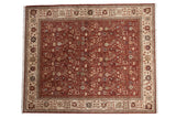 Vintage Armenian Hamadan design carpet with an allover pattern of blossoms and botehs on a copper field.