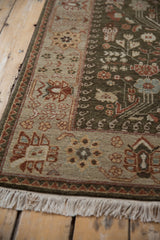 Intact side cord selvage and clean ivory fringe on a vintage Armenian Hamadan design rug.
