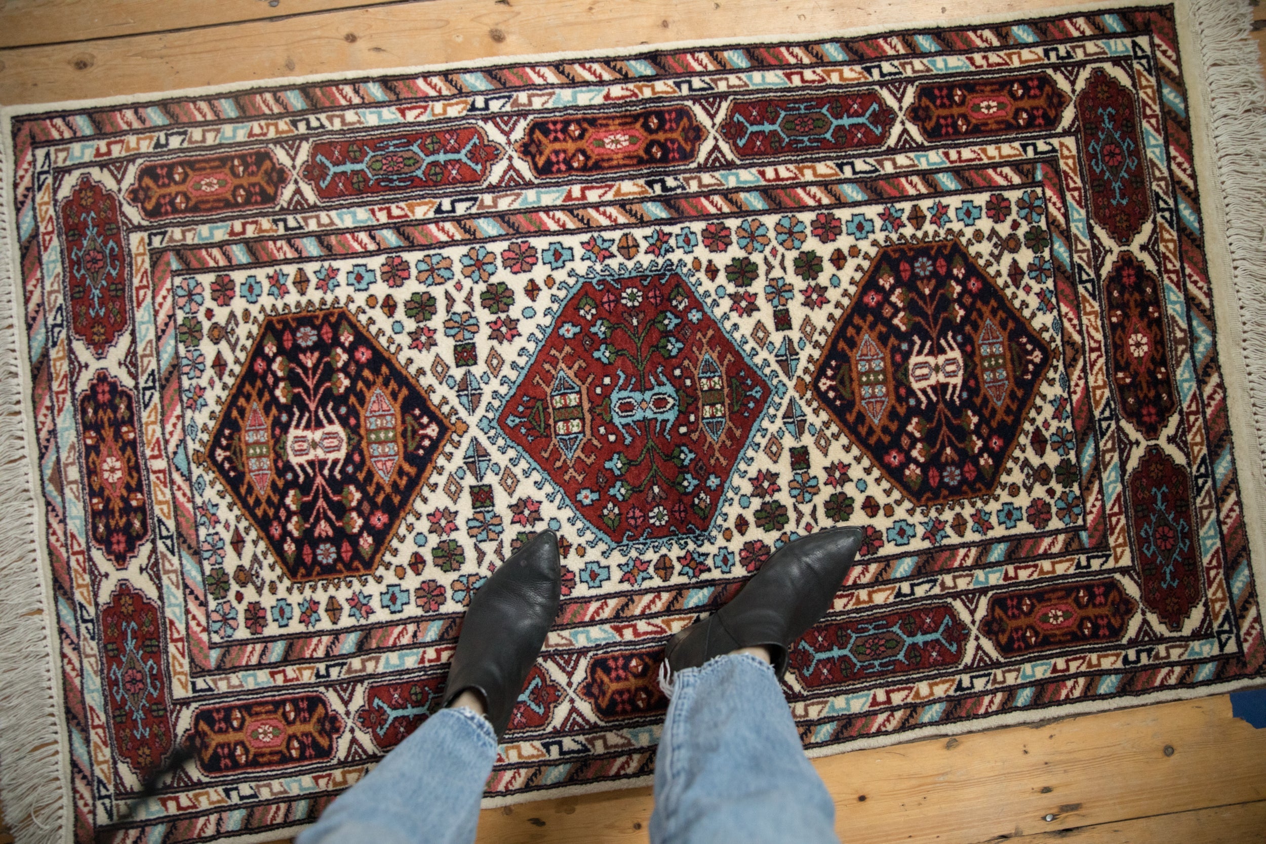 3x5 Vintage Indian Caucasian Design Rug // ONH Item mc002156 Image 1