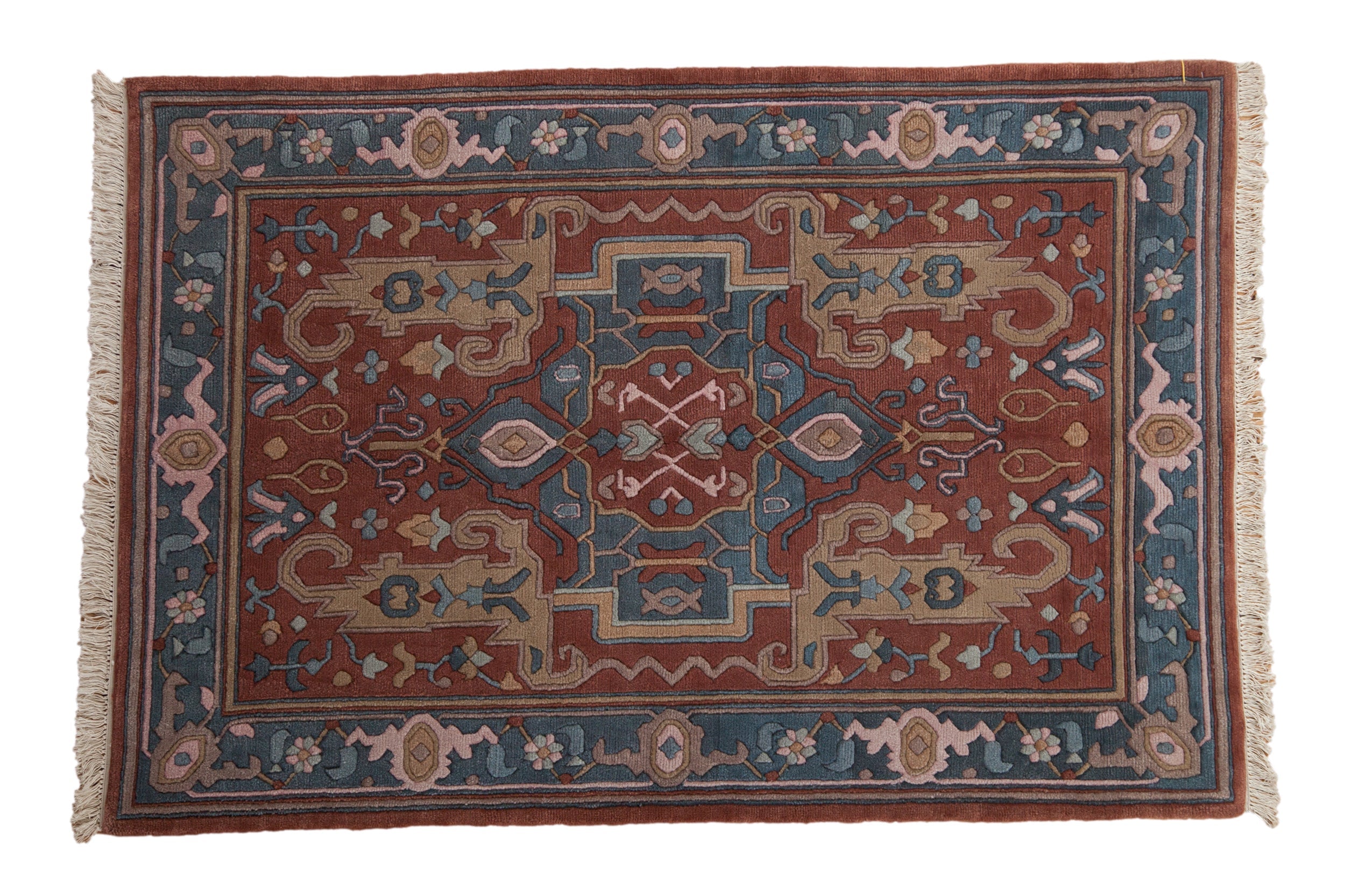4x6 Vintage Contemporary Indian Serapi Design Rug