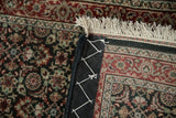 Hand-knotted dense wool pile, classic Samovar turtle border, fringe, and vinyl secured edge.