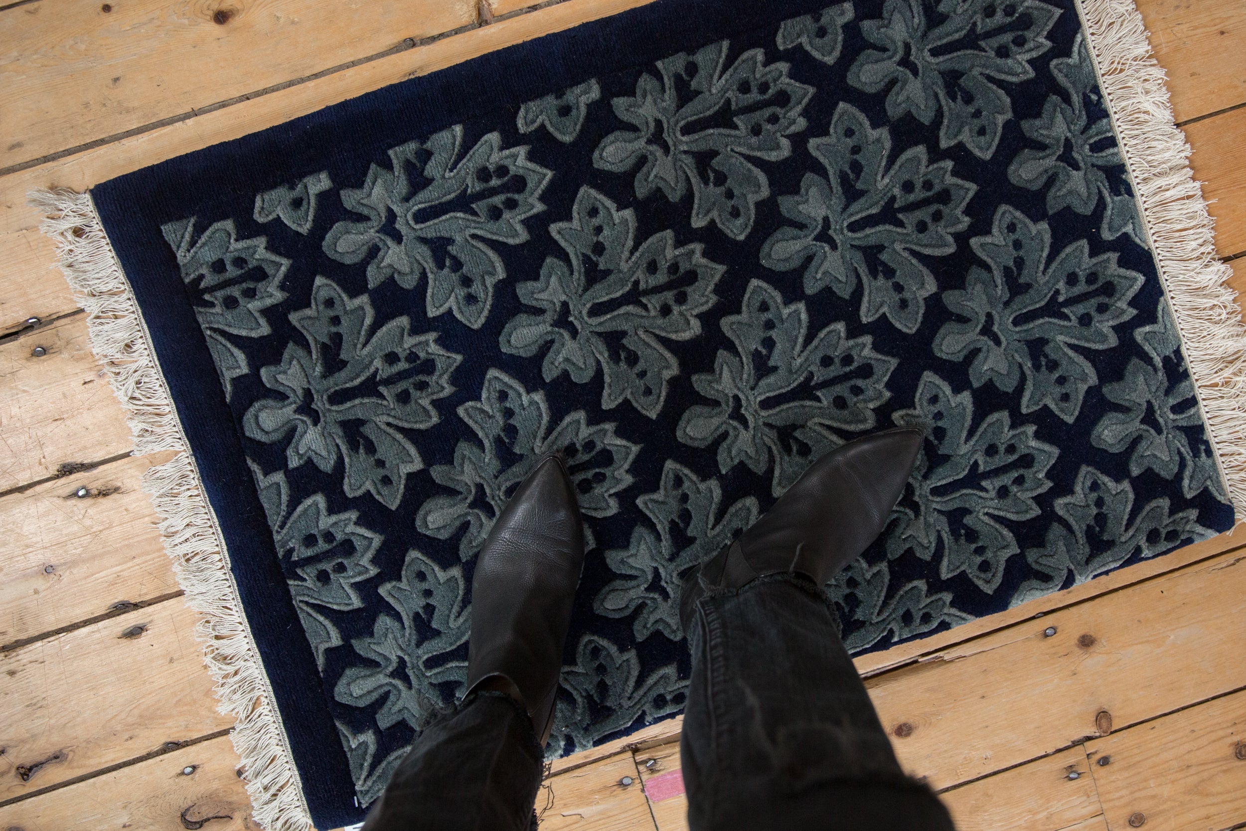 2x3 Vintage Sampler Indian Damask Design Rug Mat // ONH Item mc002168 Image 1