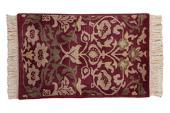 2x3 Vintage Contemporary Indian Savonnerie Design Rug Mat // ONH Item mc002169