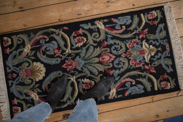 2x4 Vintage Contemporary Indian Savonnerie Design Rug Runner // ONH Item mc002170 Image 1