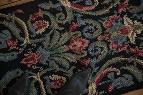 2x4 Vintage Contemporary Indian Savonnerie Design Rug Runner // ONH Item mc002170 Image 2