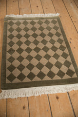 2x3 Vintage Contemporary Indian Checkered Design Rug Mat // ONH Item mc002175 Image 4