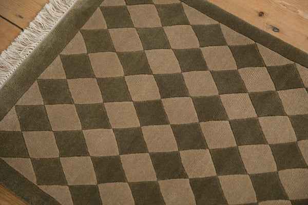 2x3 Vintage Contemporary Indian Checkered Design Rug Mat // ONH Item mc002175 Image 5