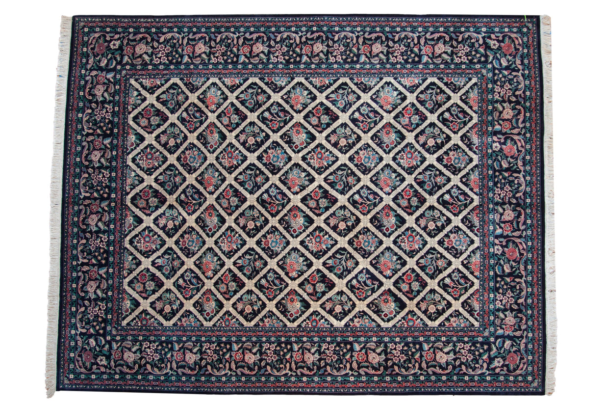 9x11.5 Vintage Pakistani Savonnerie Design Carpet // ONH Item mc002180