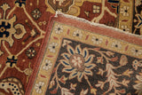 Intact side cord selvage and European-style palmette border on the vintage Indian Mahal carpet.