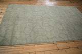 Dusty celadon green Abstract Indian carpet, full abrashed pile with interconnected vines.