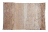 Indian Modern Abstract rug, visible abrashes and striations in ivory, sand, copper, silver, 3'11