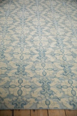 Ivory and powder blue quatrefoil lattice pattern, highlighting Soumac's textured pile.
