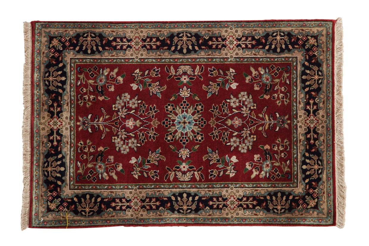 2x3 Indian Sarouk Design Rug Mat // ONH Item mc002199