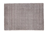 Hand knotted Indian Abstract design rug with alternating silver, platinum, charcoal striations and abrashes, 2x3.
