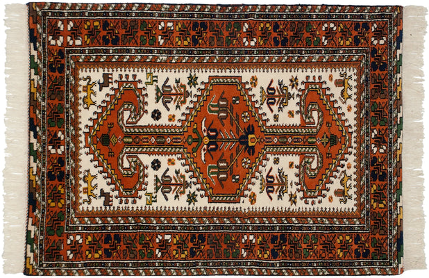 3.5x4.5 Vintage Indian Northwest Persian Design Square Rug // ONH Item mc002211 Image 1