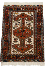 3.5x4.5 Vintage Indian Northwest Persian Design Square Rug // ONH Item mc002211 Image 2