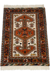 3.5x4.5 Vintage Indian Northwest Persian Design Square Rug // ONH Item mc002211 Image 3