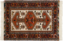 3.5x4.5 Vintage Indian Northwest Persian Design Square Rug // ONH Item mc002211 Image 4