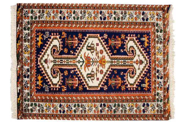 3.5x5 Vintage Indian Northwest Persian Design Rug // ONH Item mc002212 Image 1