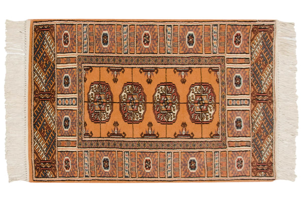 2x3 Vintage Indian Bokhara Design Rug Mat // ONH Item mc002213