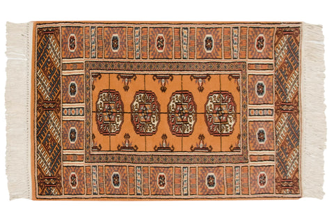 2x3 Vintage Indian Bokhara Design Rug Mat // ONH Item mc002213