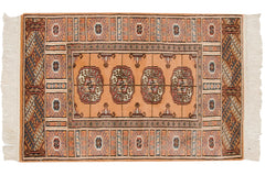2x3 Vintage Indian Bokhara Design Rug Mat // ONH Item mc002213 Image 2