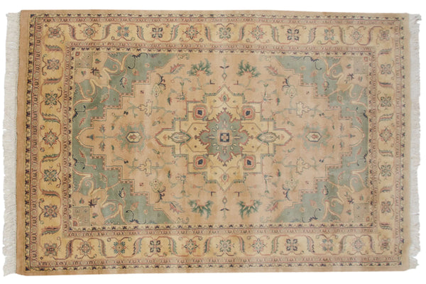6x9 Vintage Tea Washed Indian Heriz Design Carpet // ONH Item mc002216