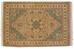 6x9 Vintage Tea Washed Indian Heriz Design Carpet // ONH Item mc002216 Image 1