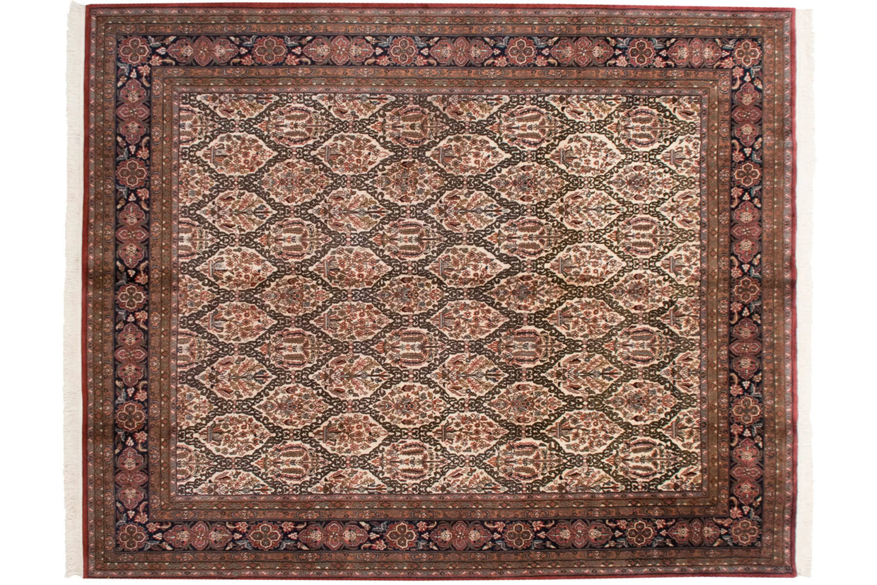 8x9.5 Vintage Indian Meshed Design Carpet // ONH Item mc002218