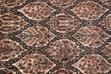 Deep brown Rococo vinery delineating ivory panels with weeping willow motifs.