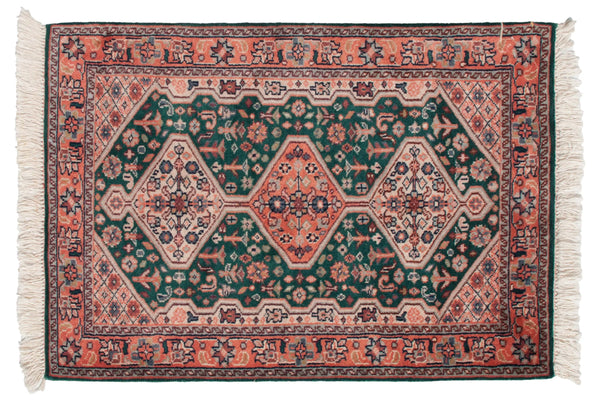 2x3 Vintage Indian Afshar Design Rug Mat // ONH Item mc002219