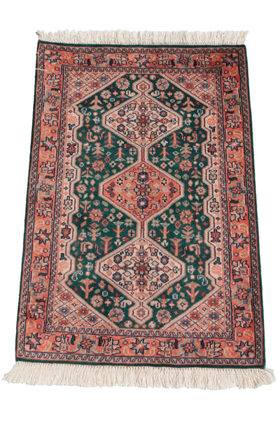 2x3 Vintage Indian Afshar Design Rug Mat // ONH Item mc002219 Image 4