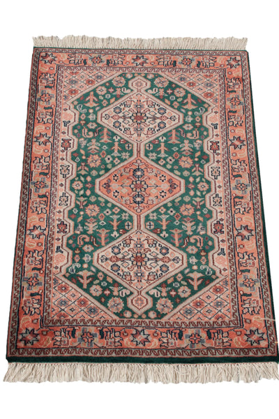 2x3 Vintage Indian Afshar Design Rug Mat // ONH Item mc002219 Image 5