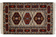 4x6 Vintage Indian Caucasian Design Rug // ONH Item mc002228