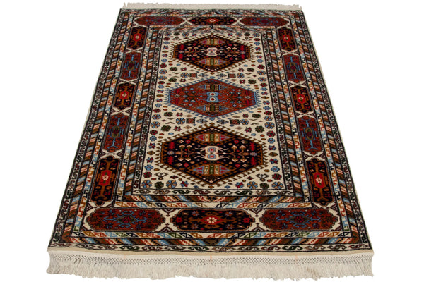 4x6 Vintage Indian Caucasian Design Rug // ONH Item mc002228 Image 4