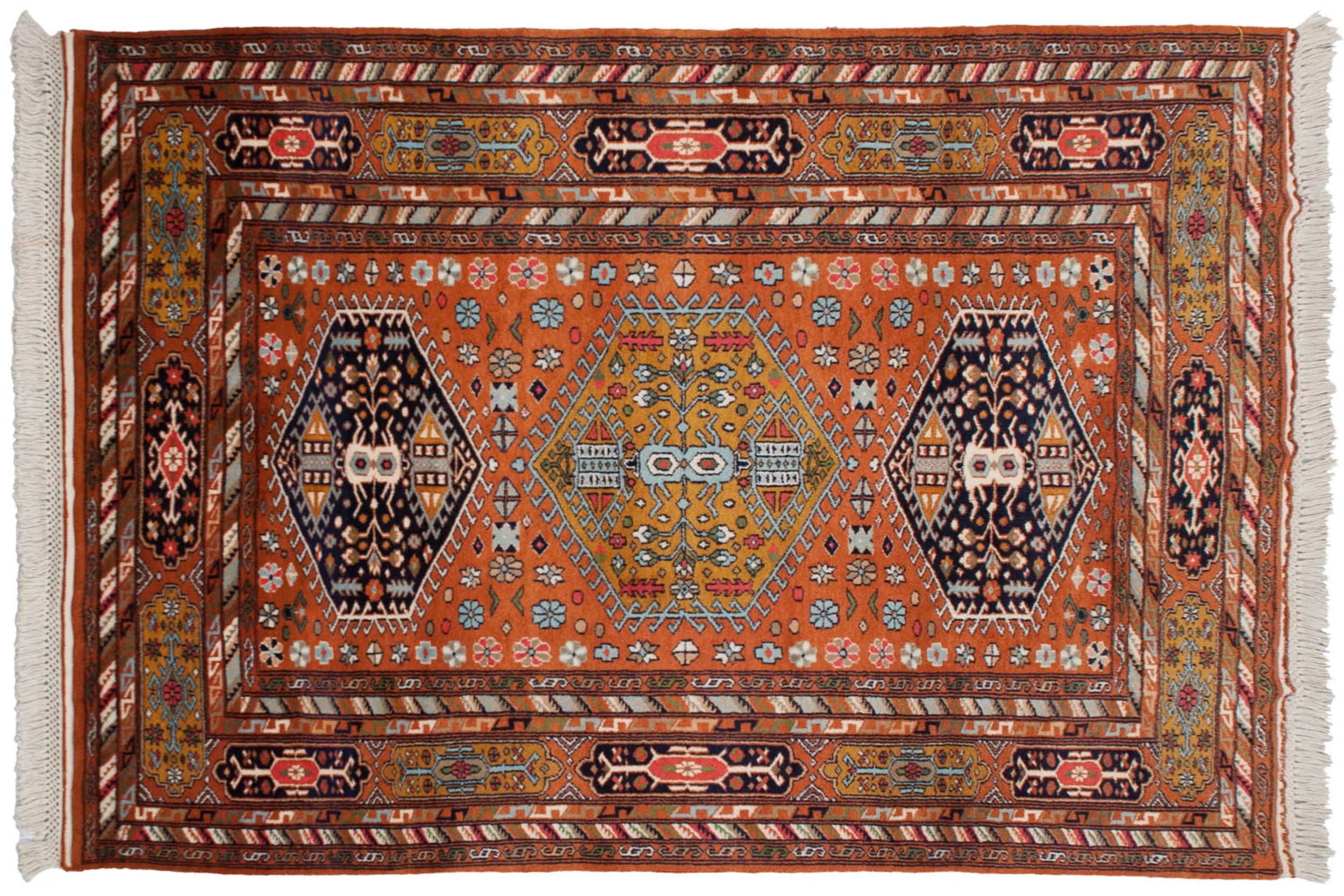 4x6 Vintage Indian Caucasian Design Rug // ONH Item mc002229 Image 1
