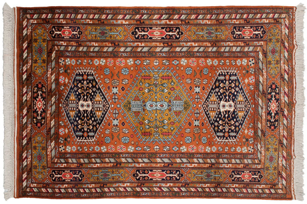 4x6 Vintage Indian Caucasian Design Rug // ONH Item mc002229 Image 1