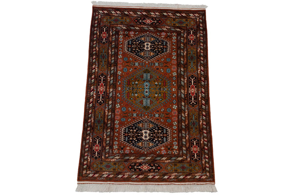 4x6 Vintage Indian Caucasian Design Rug // ONH Item mc002229 Image 3