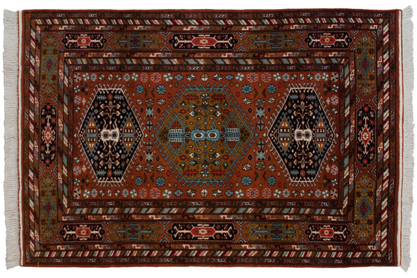 4x6 Vintage Indian Caucasian Design Rug // ONH Item mc002229 Image 7