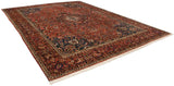 Lengthwise view of the vintage Bakhtiari carpet, showing its classic medallion and deep teal corner spandrels.
