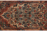 Close-up of the even wool pile revealing Rococo-style leaves and the thousand-flower pattern.