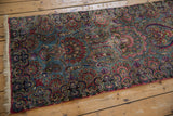 Colorful ornate floral cross sections and sprawling vines on a Kerman runner.