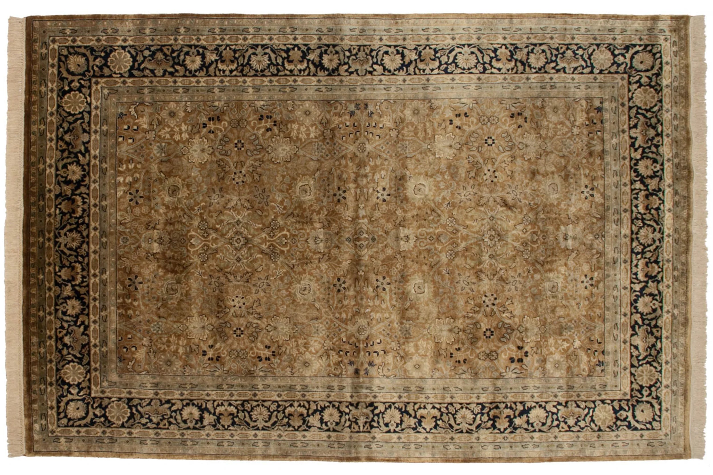 6x9 Vintage Indian Tabriz Design Carpet // ONH Item mc002245 Image 1